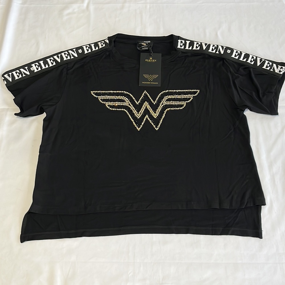Eleven Venus Williams x Wonder Woman High Low Tee Shirt Rhinestone Crystals NWT